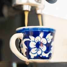 Taza de café expreso con platillo de 60 ml / 2 onzas líquidas - Café expreso azul (juego de 2)