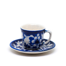 Taza de café expreso con platillo de 60 ml / 2 onzas líquidas - Café expreso azul (juego de 2)